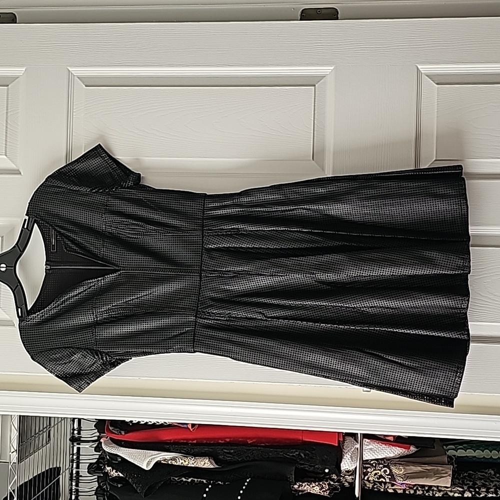 BCBG Faux Leather Dress